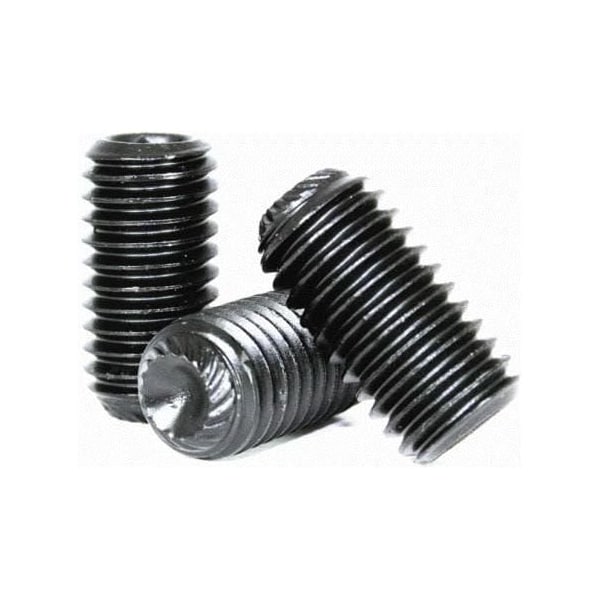 Newport Fasteners Socket Set Screw, Knurled Cup Point, 3/8-16 x 7/8", Alloy Steel, Black Oxide, Hex Socket , 2500PK 998534-2500 - main